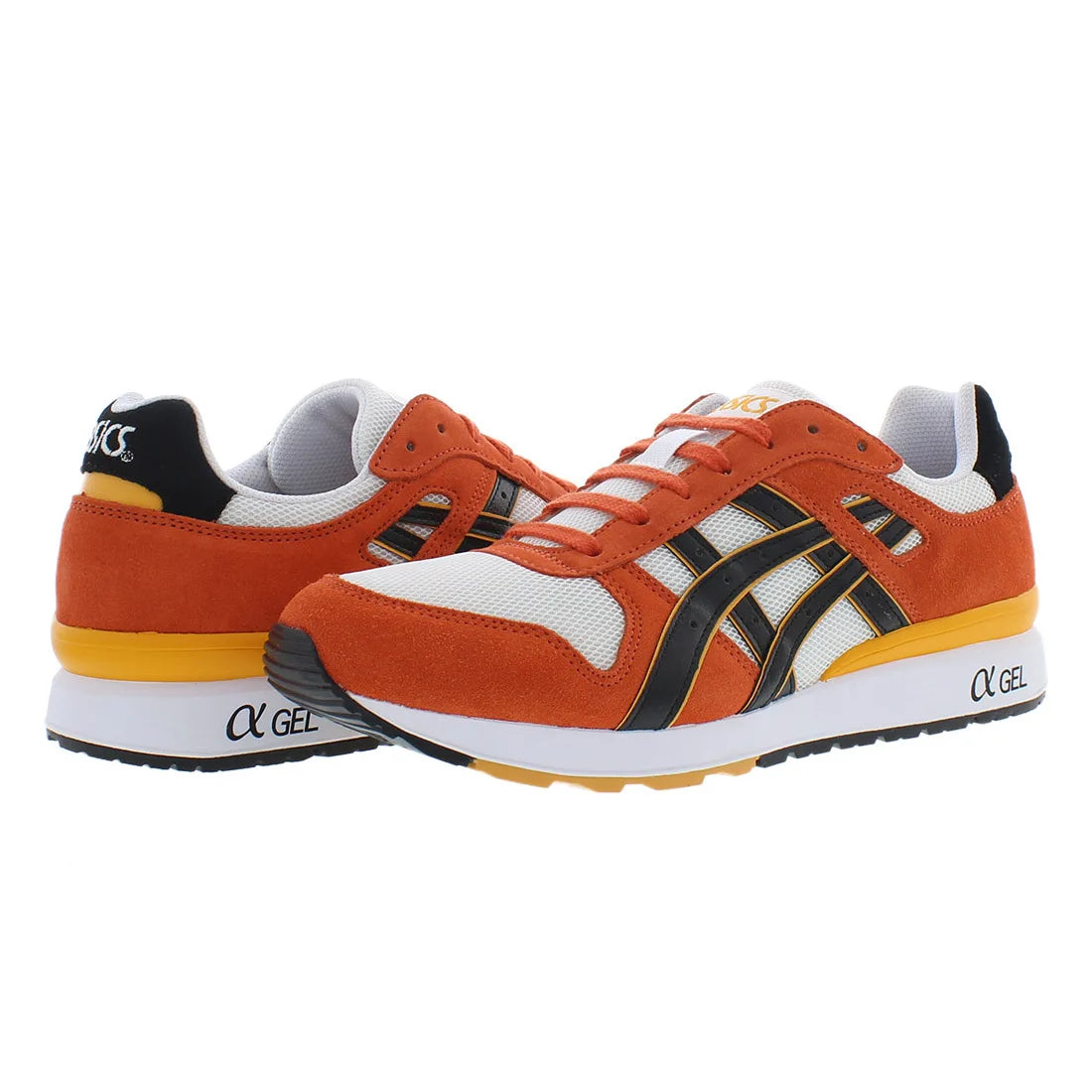 For Men's GT-II Running Shoes White Orange Black Suede Mesh Upper Gel EVA Midsole Breathable Spring Summer Sport Sneakers