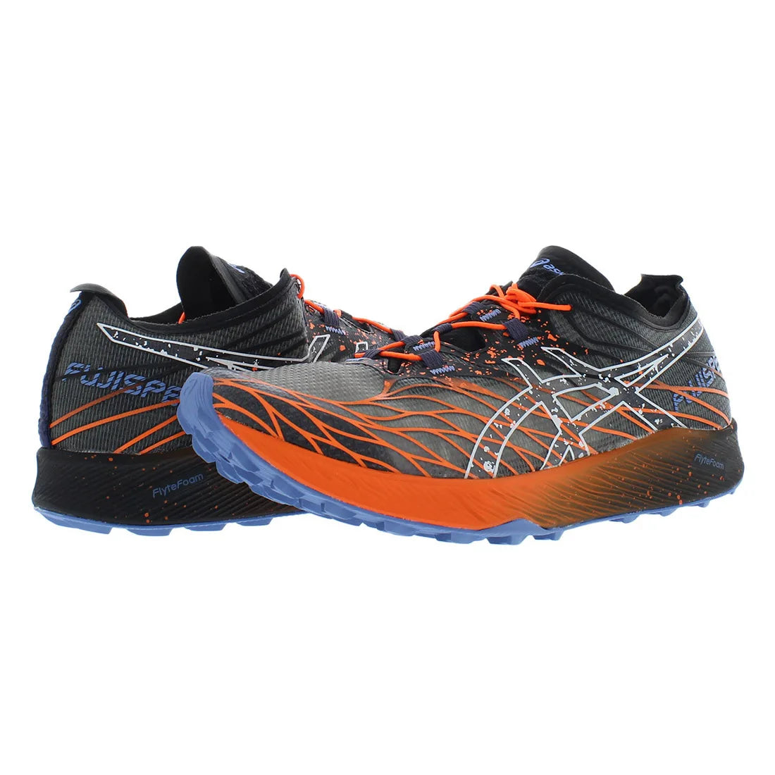 ASICS Fujispeed Men's Custom Sneakers Black/Orange Gel/EVA/Mesh/Rubber Insole Breathable Flat for Spring/Summer Season