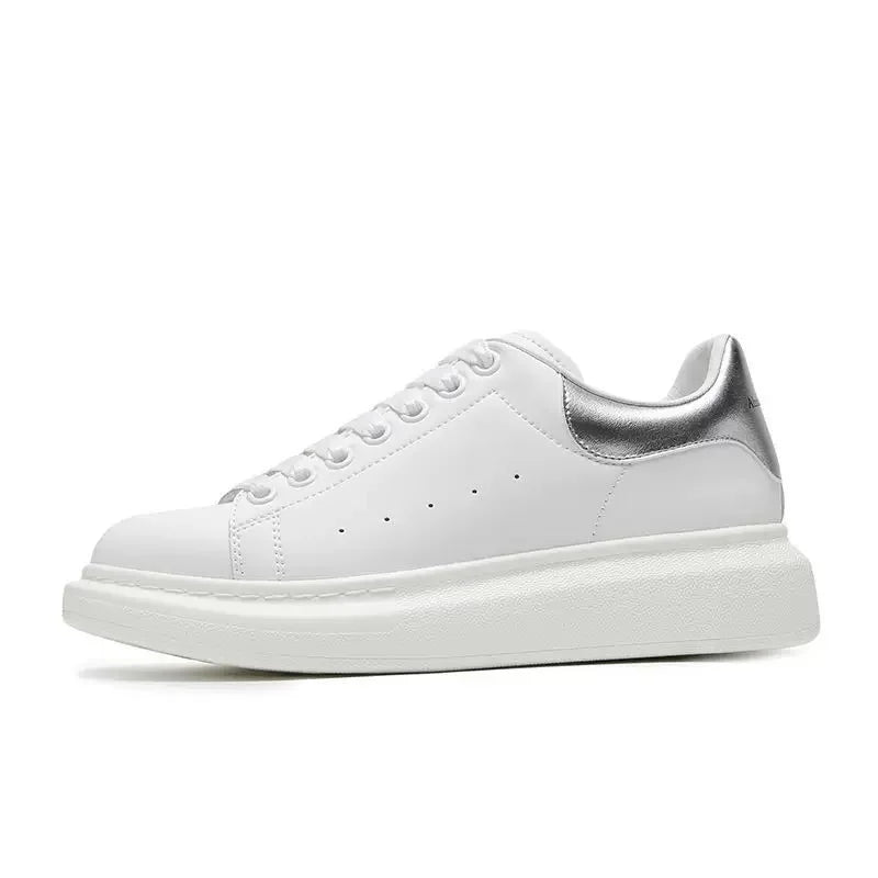 Women's Oversized White Shoes Alexander Leather Platform Sneakers Top Quality Unisex Casual Skateboard Shoes