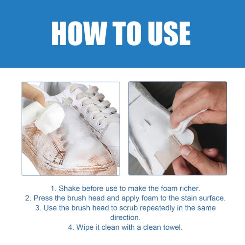 Jue-Fish Water-Free Foam Kit Small Shoes Sneakers Decontaminating Brightening White Cleaning