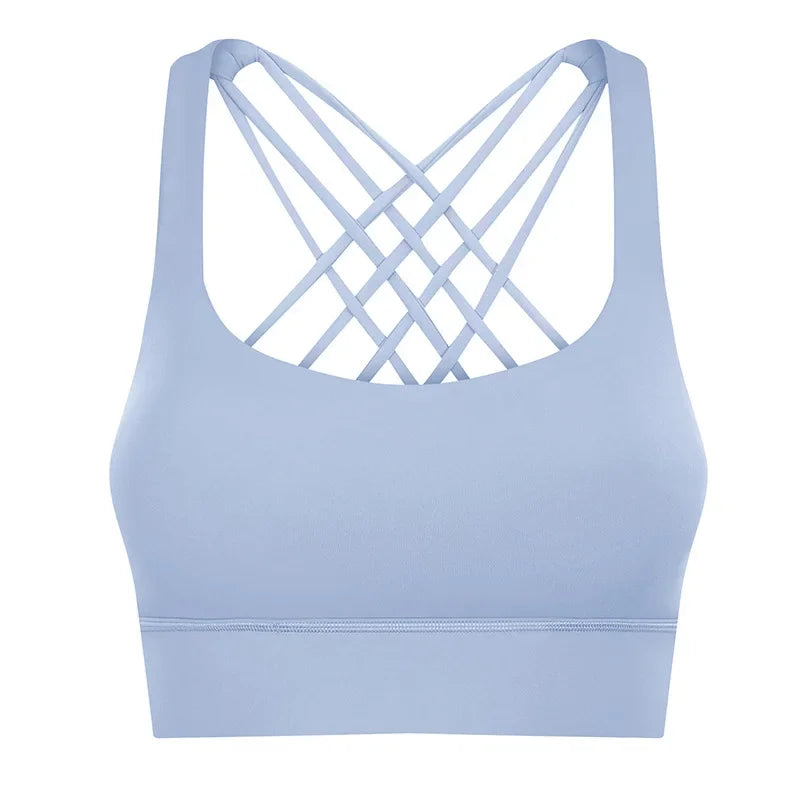 Quick Dry Cross Back Crop Running Bra