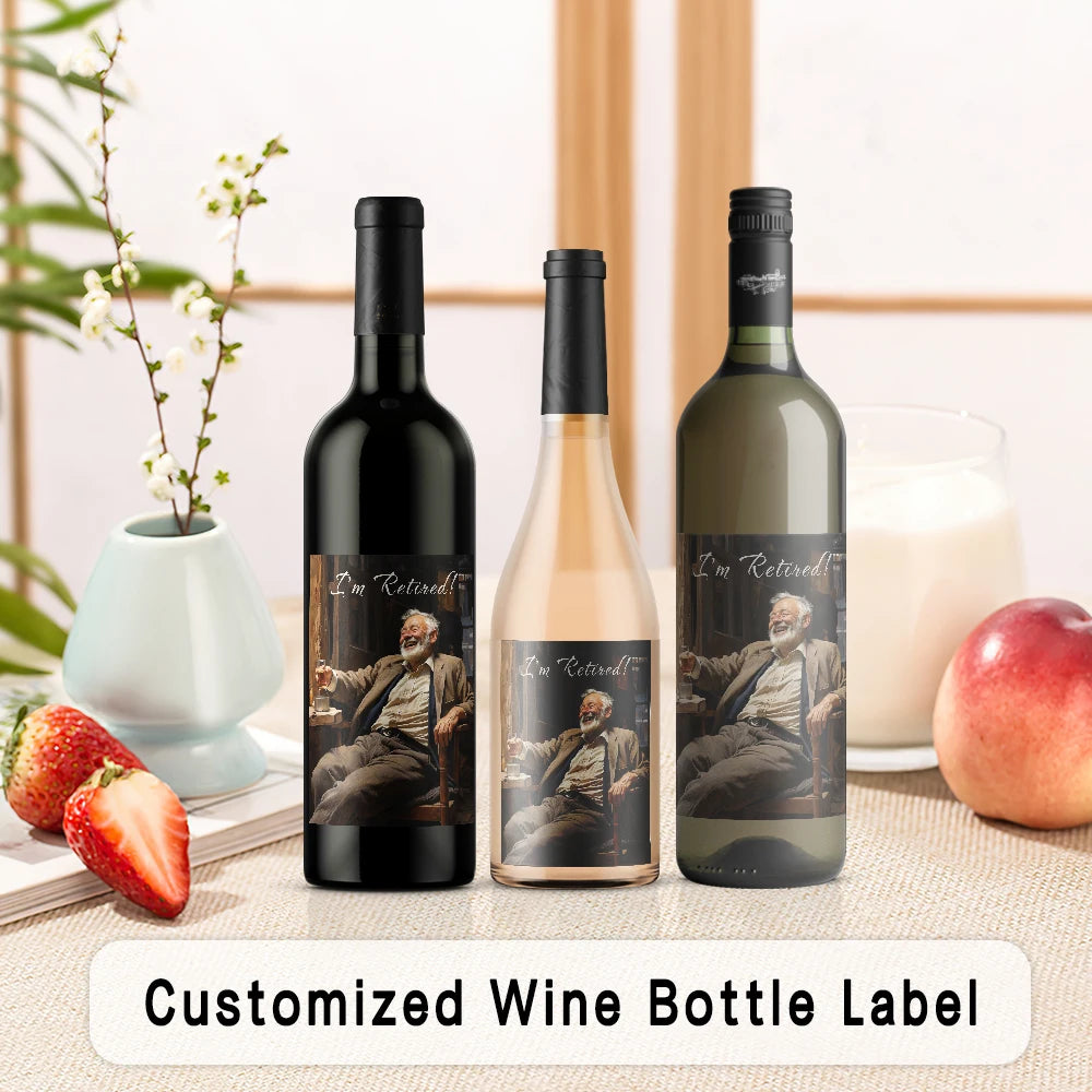 9pcs Customizable Father's Day Wine Label Set, Waterproof Bottle Stickers, Birthday Gift for Dad, Party Supplies