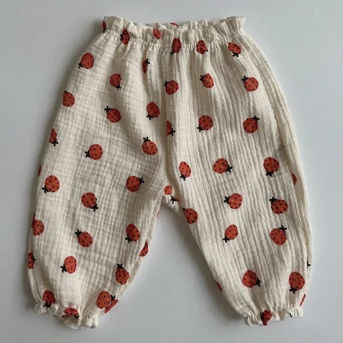 Organic Cotton Baby Pants – Soft Muslin Print