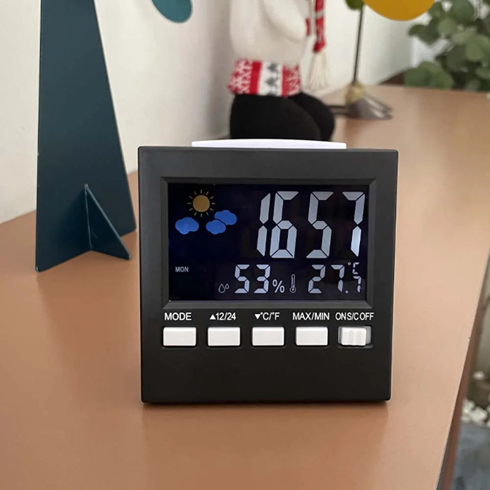 Electronic Alarm Clock with Backlit Thermometer and Hygrometer Voice Controlled Accurate Time and Temperature Reading