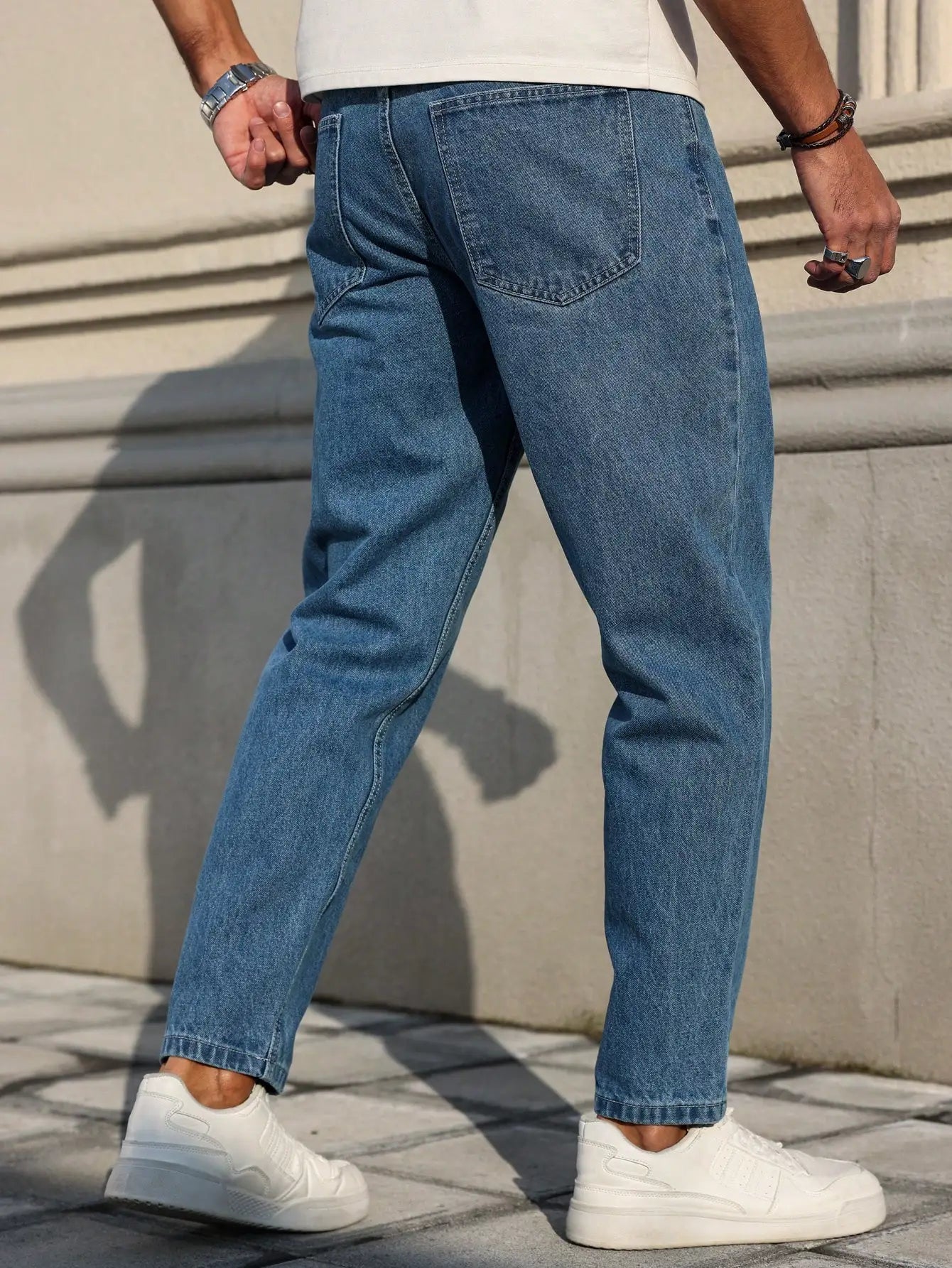 Classic Loose Fit Blue Denim Jeans