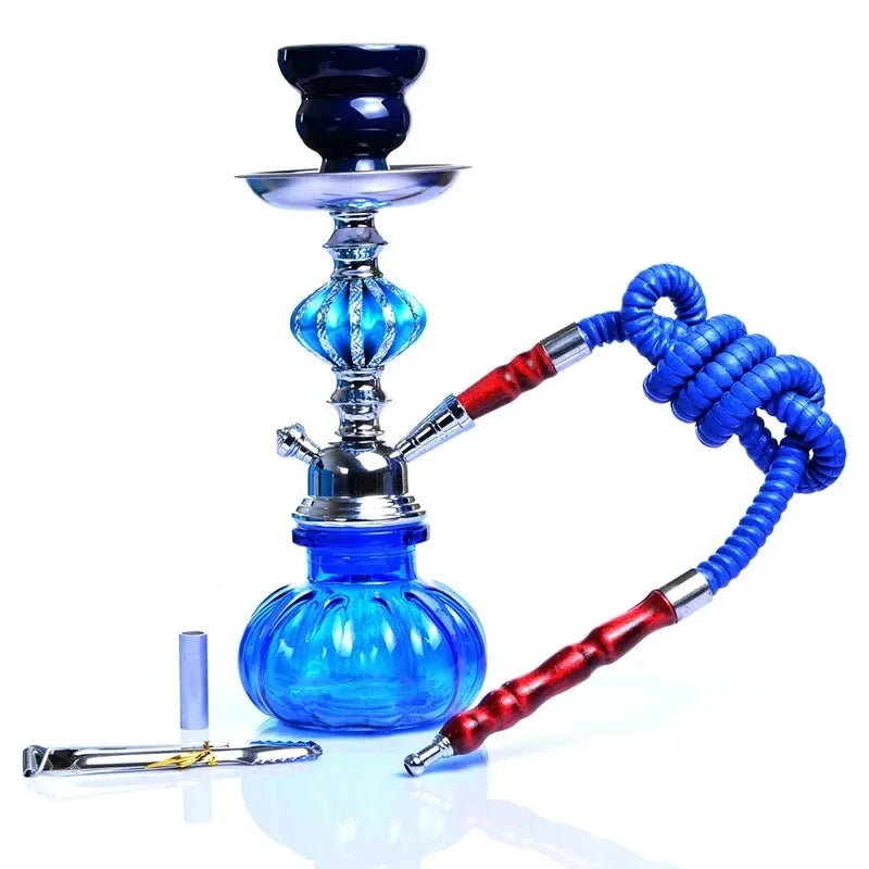 Glass Hookah Shisha Pipe Kit with Ceramic Bowl Leather Hose Charcoal Tong Water Pipe Chicha Sheesha Narguile Shisha Hookah