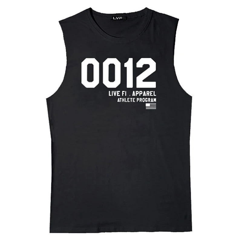 Men's Summer Fitness Tank Top Gym Workout Running Sleeveless Vest Bodybuilding Singlet Muscle Cotton Shirt Man Sports Casual Top