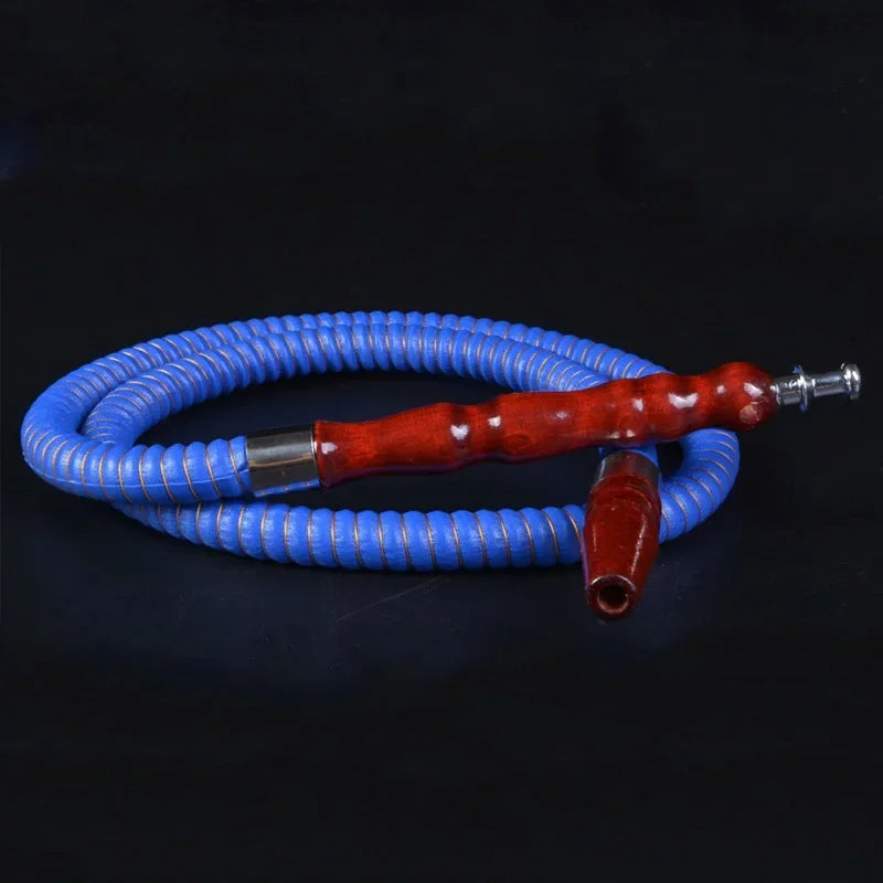 1M Leather Shisha Pipe Hookah Hose Wood Mouth Tip Shisha Pipe Hookah Hose Sheesha Narguile Chicha Water Pipes Shisha Hookah Hose