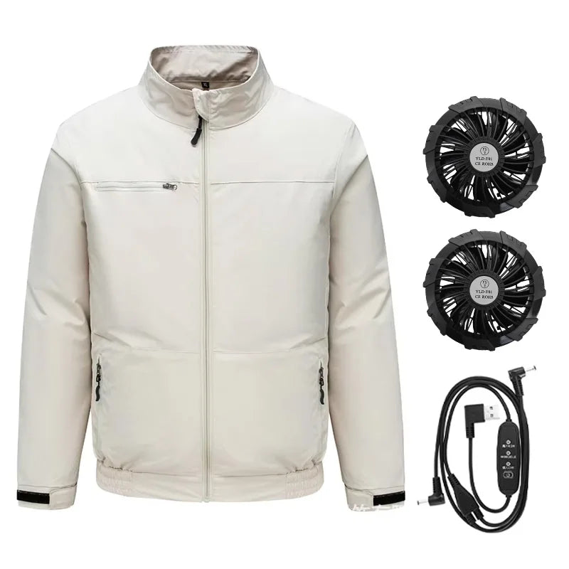 Smart Air Conditioned Jacket with Four Hole Fan Clothing Men's Outdoor Fishing Sun Protection Uniform Labor Protection Workwear