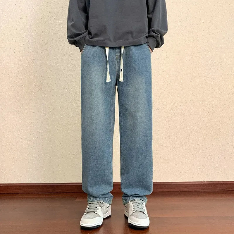 Straight Leg Casual Denim Pants