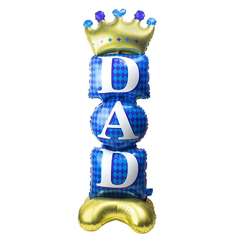 Self Standing DAD Balloons, Large Standing Fathers Day Mylar Balloons for Happy Fathers Day Decorations Birthday Dad Decorations