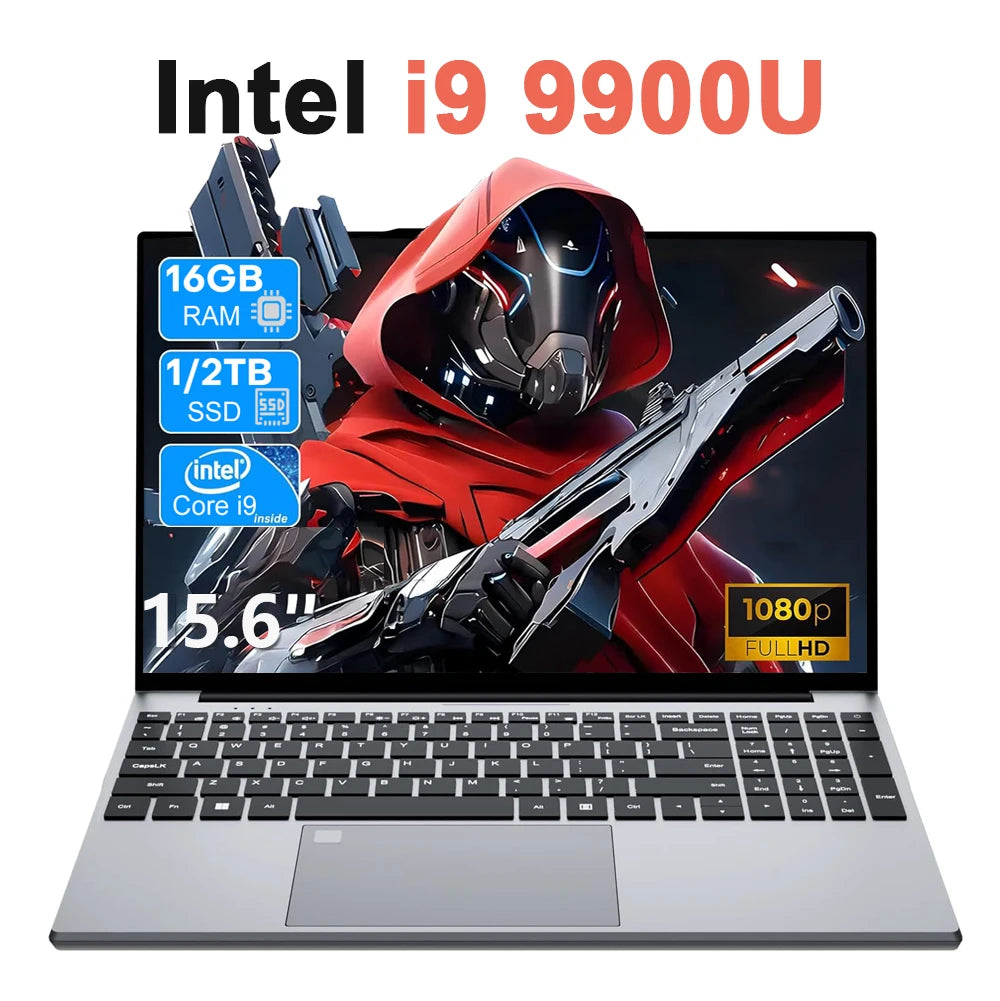 Xiaman Laptop Computer 15.6" FHD Intel Core i9 10908HK/9900 Windows 11 PRO 16GB RAM 512GB 1TB M.2 SSD WiFi6 Desktop Notebook PC