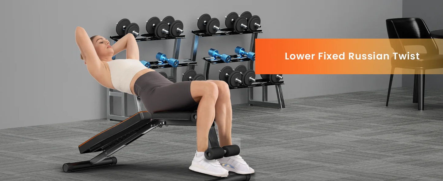 Weight Bench Adjustable Full Body Exercise Folding Fitness Workout Bench with 7 Positions Exercise Bench for Weight Lifting