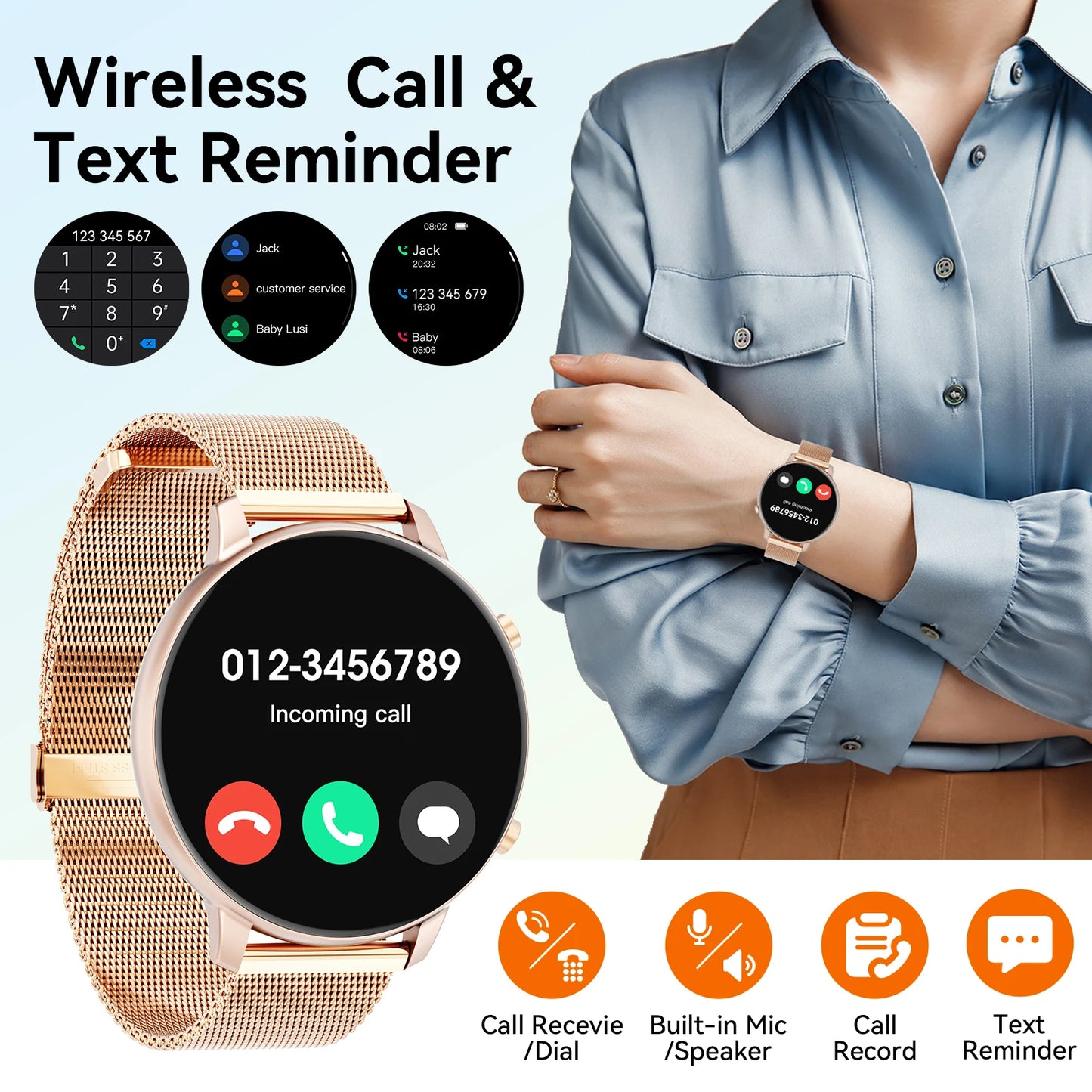 Karchilor 2025 Women'S Smart Watch, 1.39 Screen, Bluetooth Call, Men'S Fitness Waterproof Watch, Comes With Sleep, Heart Rate,