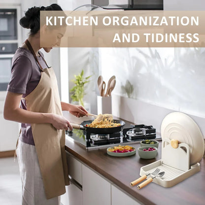 Kitchen counter spoon rack - pot lid rack and spoon rack - multi-purpose small tools to keep the countertop clean - silicone rac