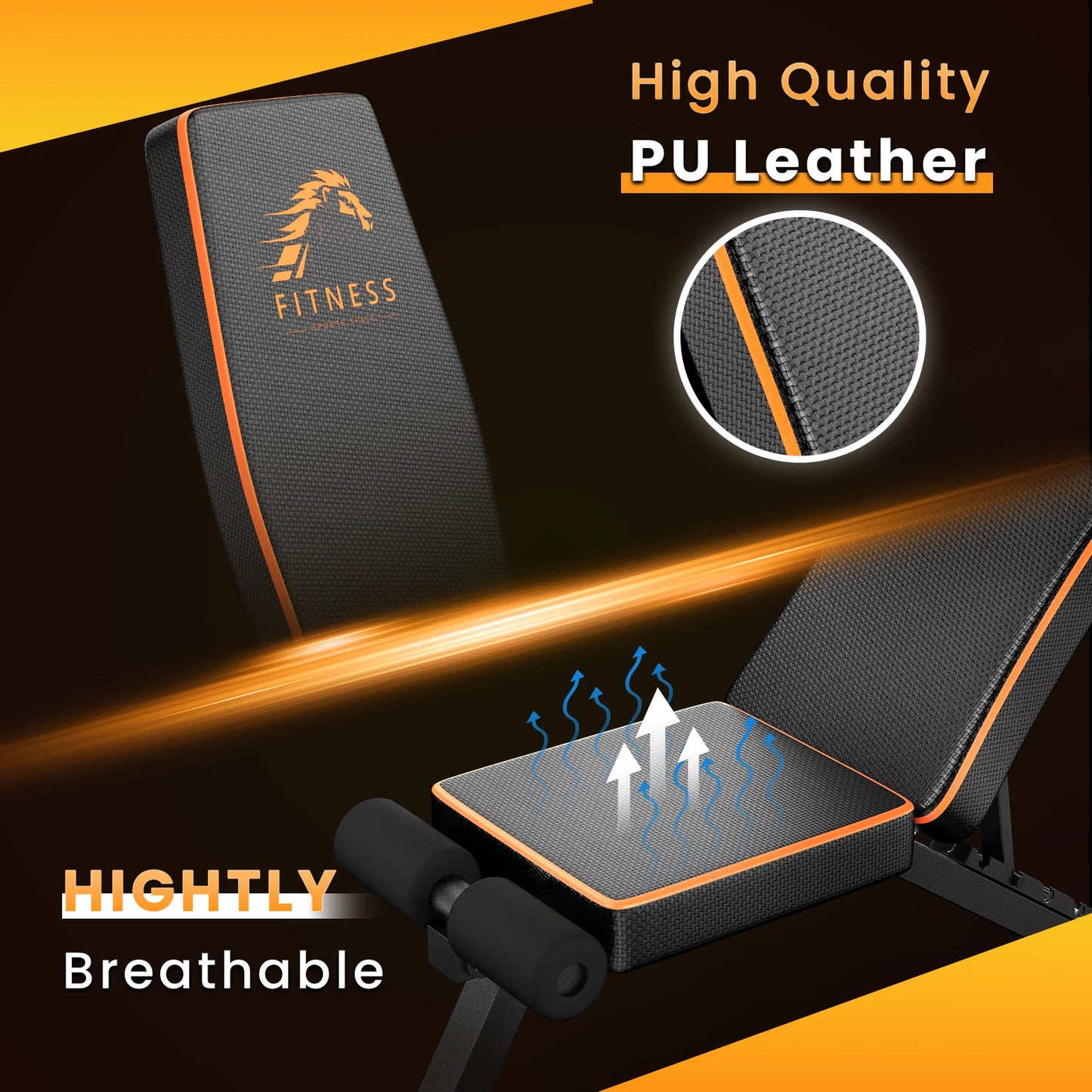 Weight Bench Adjustable Full Body Exercise Folding Fitness Workout Bench with 7 Positions Exercise Bench for Weight Lifting