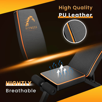 Weight Bench Adjustable Full Body Exercise Folding Fitness Workout Bench with 7 Positions Exercise Bench for Weight Lifting