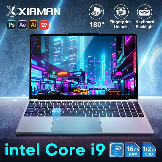 Xiaman 15.6“ Gaming Laptop Computer Intel Core i9 10980HK/9900 16GB RAM  2TB SSD Fingerprint Unlock Notebook Laptops Backlight