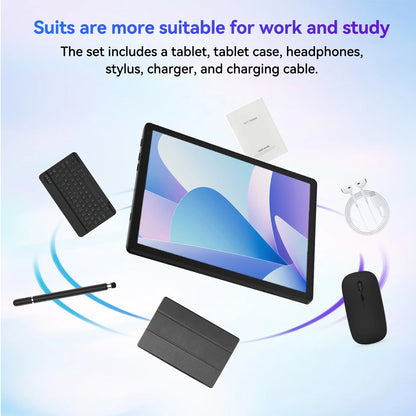 URAO Tablet 10.1 Inch Android 15 Octa-Core 20GB RAM 64GB ROM 1280x800 IPS Tablets PC WiFi 6 Bluetooth 5.3 Widevine L1 Keyboard Set