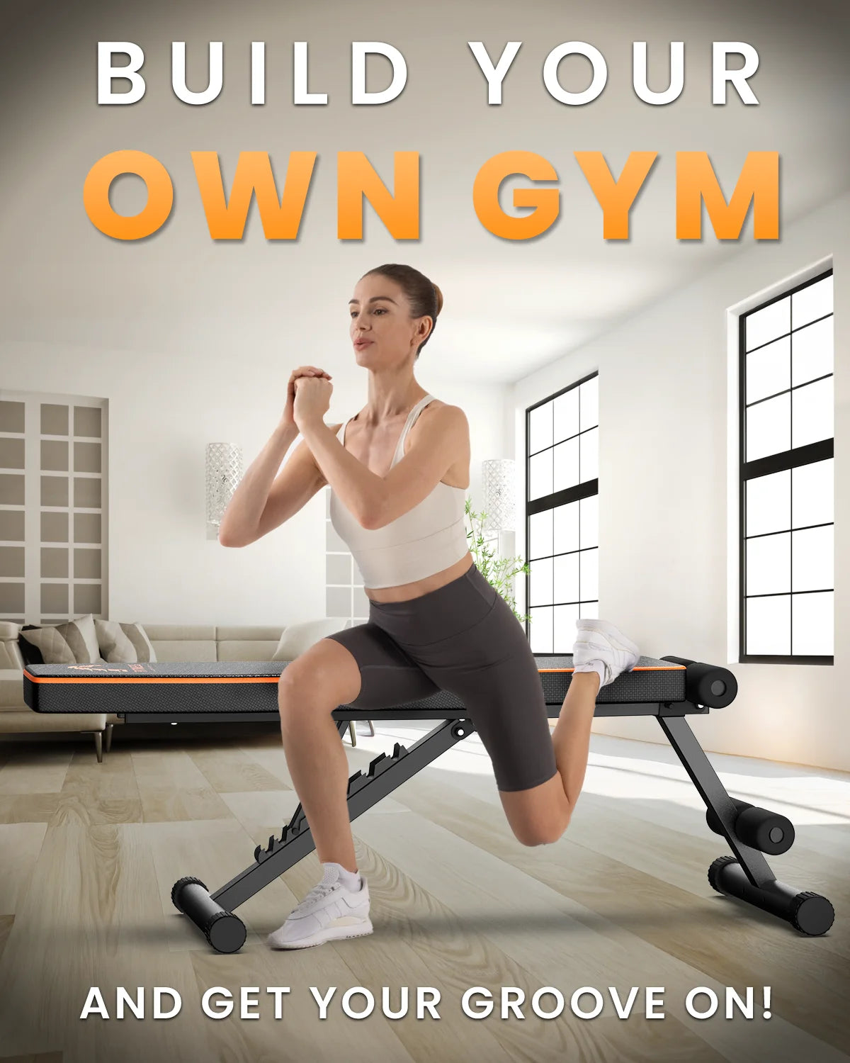 Weight Bench Adjustable Full Body Exercise Folding Fitness Workout Bench with 7 Positions Exercise Bench for Weight Lifting