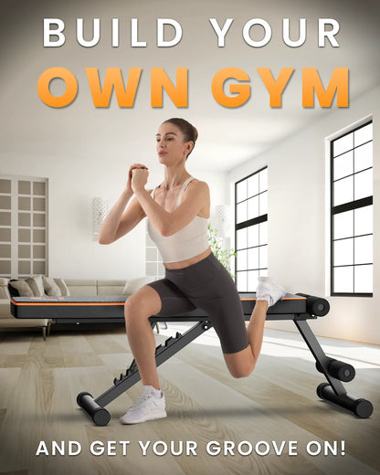 Weight Bench Adjustable Full Body Exercise Folding Fitness Workout Bench with 7 Positions Exercise Bench for Weight Lifting