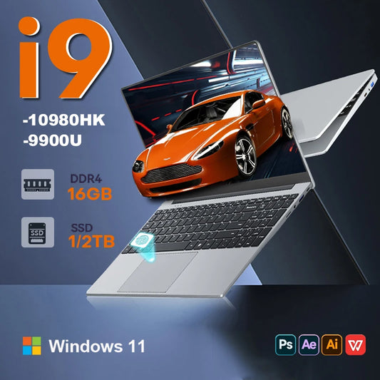 Xiaman Laptop Computer 15.6" FHD Intel Core i9 10908HK/9900 Windows 11 PRO 16GB RAM 512GB 1TB M.2 SSD WiFi6 Desktop Notebook PC