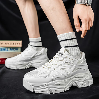 All-Season New Men's Casual Sneakers Breathable Thick Sole Non-Slip Shoes Comfortable Classic Outdoor Running Shoes for Students