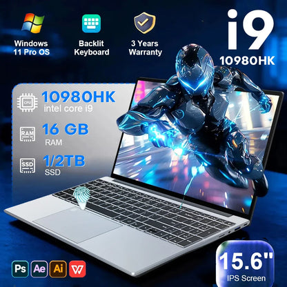 Xiaman 2026 15.6" Intel Core i9 10980HK Laptop Computer Windows 11 Pro 16GB RAM 1TB SSD Notebook PC Portable Laptops Gaming PC