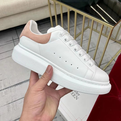 Women's Oversized White Shoes Alexander Leather Platform Sneakers Top Quality Unisex Casual Skateboard Shoes