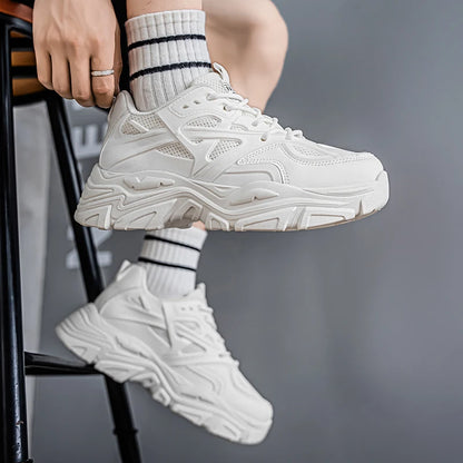 All-Season New Men's Casual Sneakers Breathable Thick Sole Non-Slip Shoes Comfortable Classic Outdoor Running Shoes for Students