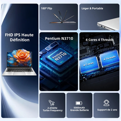 Laptop 15.6 INCH 8 Go RAM Go SSD Celero N N3450 CPU PC Portable student FHD IPS with Wi-FI 5 Bluetooth