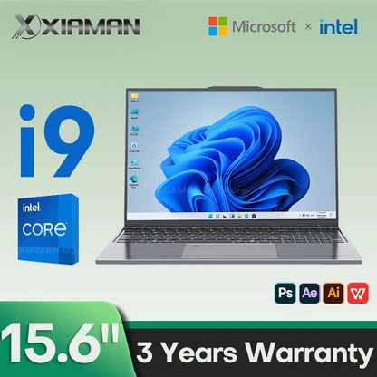15.6" Intel i9-10980HK Laptop Computer PC i3-6100U Windows 11 Pro Office Notebook 16GB RAM 1TB SSD Portable Gamer Gaming Laptops