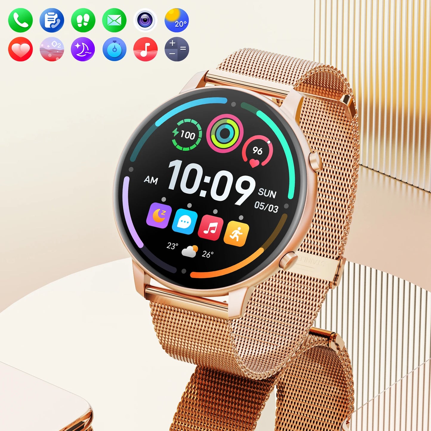 Karchilor 2025 Women'S Smart Watch, 1.39 Screen, Bluetooth Call, Men'S Fitness Waterproof Watch, Comes With Sleep, Heart Rate,