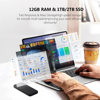 Xiaman 14.1'' Portable Windows 11 Pro Laptop Computer Intel Celeron 3855U 12GB RAM 1TB SSD Office Notebook Business Pc Laptops