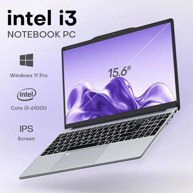 Xiaman 15.6 Inch Portable Laptop Computer Intel Core I3 6100U 16Gb Ram 1Tb Ssd Office Windows 11 Pro Notebook Pc with Backlit Fingerprint Laptops