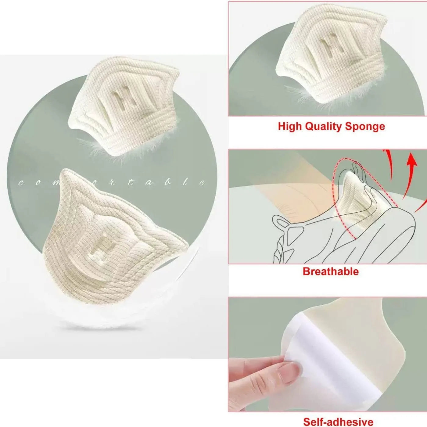 Comfy Heel Protectors Inserts Pain Relief Heel Pads Cushion Heel Support Shoe Pads for Sneakers Loose Shoes Foot Care XGD01