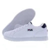 For Men's White Low-Top Toe Casual Sneakers Navy Red Accents Suede Upper Mesh Lining Breathable Lace-Up Walking Shoes