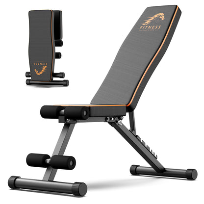 Weight Bench Adjustable Full Body Exercise Folding Fitness Workout Bench with 7 Positions Exercise Bench for Weight Lifting