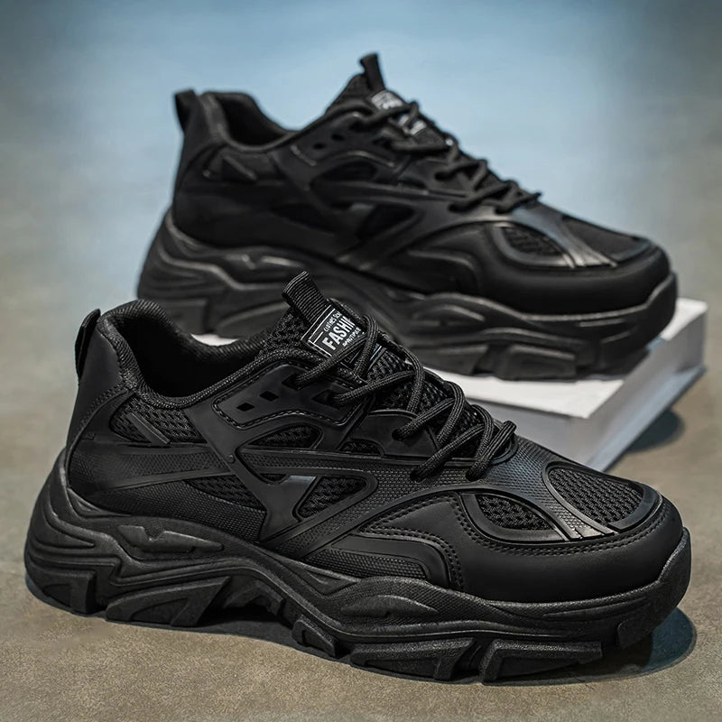 All-Season New Men's Casual Sneakers Breathable Thick Sole Non-Slip Shoes Comfortable Classic Outdoor Running Shoes for Students