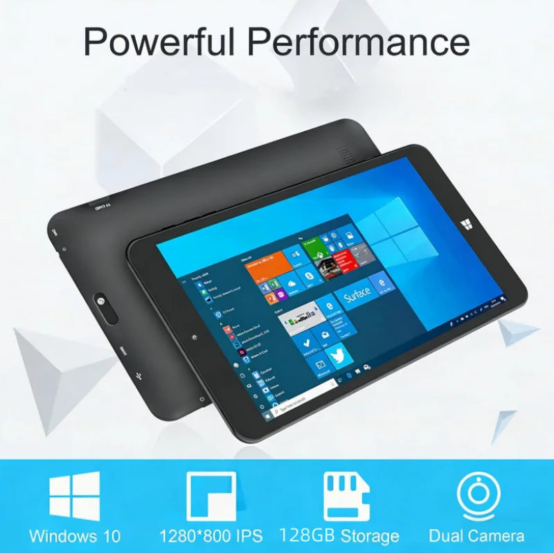 8GB RAM 128GB ROM 8" AR2 Windows 10 Tablet PC WIFI Bluetooth x5-Z8350 Quad Core 1280 x 800IPS Dual Cameras