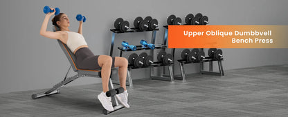 Weight Bench Adjustable Full Body Exercise Folding Fitness Workout Bench with 7 Positions Exercise Bench for Weight Lifting