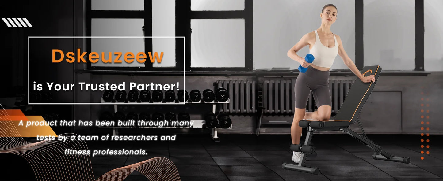 Weight Bench Adjustable Full Body Exercise Folding Fitness Workout Bench with 7 Positions Exercise Bench for Weight Lifting