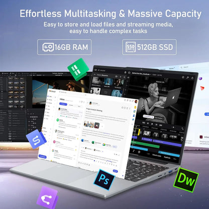 Xiaman 15.6 Inch Portable Laptop Computer Intel Core I3 6100U 16Gb Ram 1Tb Ssd Office Windows 11 Pro Notebook Pc with Backlit Fingerprint Laptops