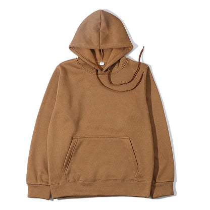 Solid Color Fleece Hip Hop Hoodie