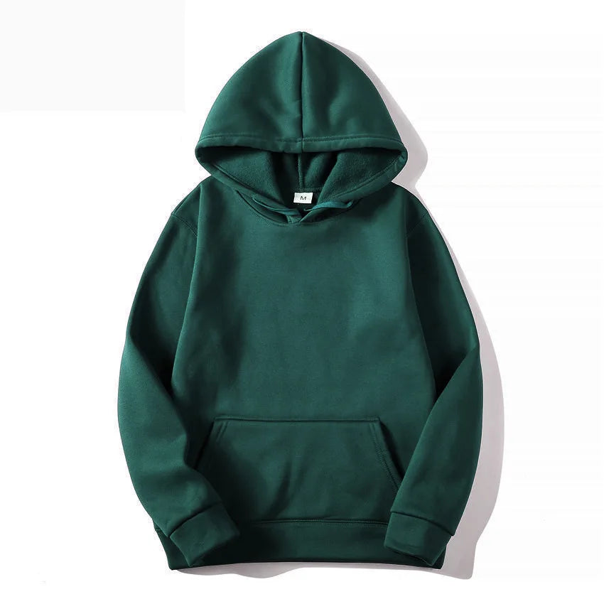 Solid Color Fleece Hip Hop Hoodie