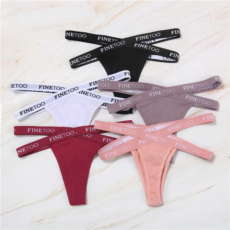 Sexy Low Waist Women Thongs Panties Female Cotton G-String Underwear Ladies Letter Belt Lingerie M-XL Girls Intimates Bikini New