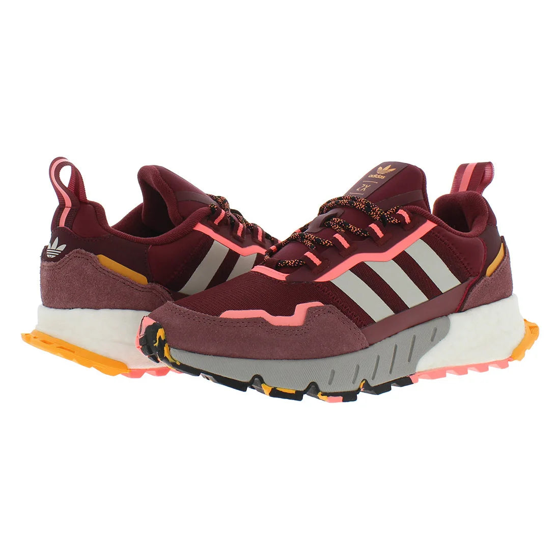 For Women's Zx 1K for Running Shoes Burgundy/Silver Seasonal Collection | 100% Authentic Made in Vietnam Model MSS-GV8025