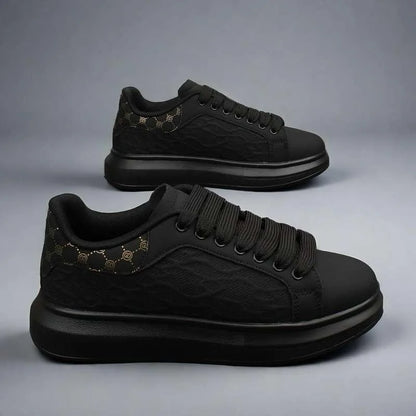 Couple's Platform Sneakers Leather White Trainers Men's Casual Board Shoes