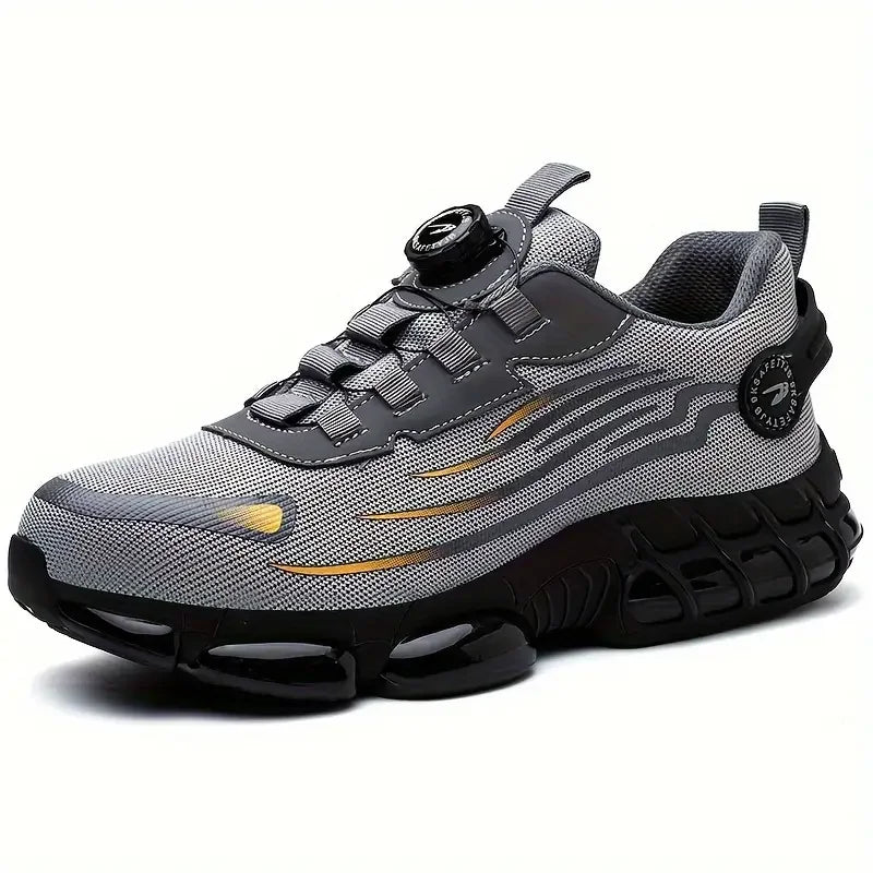 Rotating Button Mens Safety Shoes Steel Toe Smash Puncture Proof Man Work Shoes Protection Sneakers Wear-resistant Shoes for Men