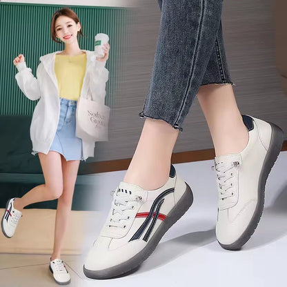 Manufacturer's Popular Genuine White Shoes Women Lightweight Casual Flat Shoes Ins Fashionable Versatile Jelly Sole Sneakers